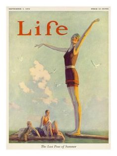 the cover of life magazine shows a woman standing on a rock with her arms outstretched