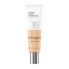 Hydrate dull skin and show off a natural-looking glow with Neutrogena Radiant Tinted Face Moisturizer with SPF 30. Formulated with antioxidant vitamins A, C, and E, this facial moisturizer featuring the Sheer Ivory 10 shade conditions your skin and leaves it with a radiant finish and just a touch of shimmer. The lightweight tinted moisturizer contains broad spectrum SPF 30 sunscreen, helping to provide comfortable and breathable protection from the sun. This daily oil-free moisturizer is easy to Best Drugstore Tinted Moisturizer, Drugstore Tinted Moisturizer, Tinted Moisturizer With Spf, Tinted Spf, Lightweight Moisturizer, Oil Free Moisturizers, Facial Moisturizers, Moisturizer With Spf, Broad Spectrum Sunscreen