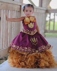 Gold Ruffled Dress For Dress-up, Festive Gold Dresses With Ruffles, Gold Dresses With Ruffles For Festive Occasions, Gold Dress With Gold Embroidery For Celebration, Festive Purple Dress With Ruffles, Festive Purple Ruffle Dress, Festive Purple Ruffled Dresses, 3 Birthday, 3rd Birthday Parties