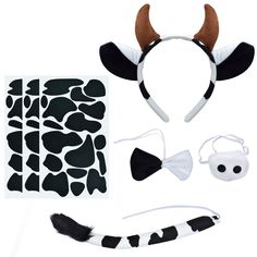 an animal costume with horns, bow ties and headbands