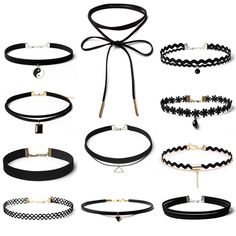 PRICES MAY VARY. Black Choker Necklaces: You will receive 11pcs different chokers including classic, velvet, pendant with, gothic, lace, etc, vintage Lolita styles to fit your different outfits. These 11 different style chokers can be matched in different ways, you can make up different looks according to your mood. Velvet Necklaces for Women: Made of high quality alloy and velvet.these necklaces are comfortable to wear for extended periods of time, hypoallergenic, nickel free and lead free, no Black Lace Choker, Velvet Choker Necklaces, Gothic Girl, Neck Jewelry, Black Choker Necklace, Vintage Choker, Womens Chokers, Lace Necklace, Party Necklace