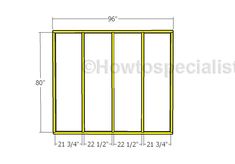 a drawing of the side view of a shed with measurements