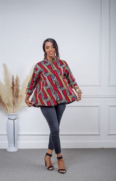 Welcome to our collection of stunning African tops for women.  Please see our measurement guide in the last picture. ✨ Crafted with Love: Behind each African blouse is the skillful touch of artisans who pour their heart into their craft. It's not just a piece of clothing; it's a work of art. The details are meticulously shaped, ensuring that you're not just getting a top, but a lasting companion. 🧵 Comfort Redefined: We understand that fashion is not just about looks but also about feeling grea African Print Ladies Tops, Vitenge Tops For Women, African Blouses With Jeans, African Tops For Women Ankara, Ankara Blouses For Women, African Shirts For Women, African Blouses For Women, African Print Tops Blouses, Tops African Print