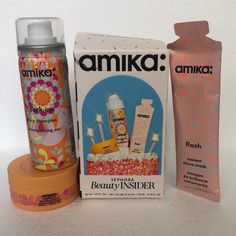 Amika Sephora Birthday Gift Travel Size Set Size: 1 Us Fl Oz, 1 Oz, 0.67 Us Fl Oz Received As Birthday Gift (Never Been Used) Set Includes: Soulfood Nourishing Mask, Perk Up Dry Shampoo, And Flash Instant Shine Mask Travel/Mini Sized Products Box Is A Little Banged Up And Dry Shampoo Has Minor Dent From Shipping New Without Tags Never Been Used Color: Pink, Black, Orange, Purple, White Sephora Birthday Gift, Dry Shampoo, Travel Size, Black Orange, Pink Black, Travel Size Products, Sephora, Birthday Gift, Flash