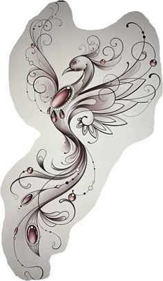 an artistic tattoo design on the back of a woman's shoulder