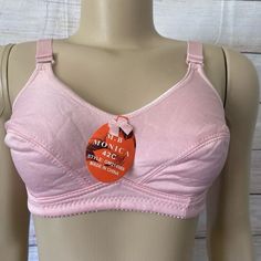 M.B Monica Women Pink Non Wire Bra Nwt 42c Runs Smaller Like 32c Stretch Nursing-friendly Bra, Pink Fitted Full Cup Nursing Bra, Fitted Pink Nursing Bra With Medium Bust Support, Vanity Fair Bras, Sugar Lace, Wire Bra, Crochet Halter Tops, Full Coverage Bra, Women Pink