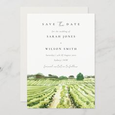 Watercolor Winery Vineyard Save The Date Card Save The Date Card