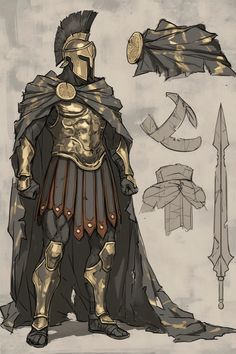 Types Of Knights, Dnd Gods List, Greek Fantasy Armor, Greek Armor Design, Greek Soldier Art, Knight Armor Reference Drawing, Armor Shading, Dnd Knight Character Design, Warrior Drawing Reference