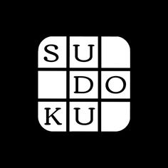 the sudo ku logo is shown in black and white, with squares on each side