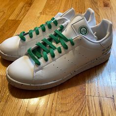 Adidas Stan Smith Sneakers Clean Classics Size: 7 Men’s Stan Smith Classic Sneakers Green/White Colorway Comes With Extra White Laces “This Shoe Alone Will Not Save The Planet” New Without Box Adidas Custom Casual Sneakers With Rubber Sole, Adidas Casual Custom Sneakers With Rubber Sole, Adidas Casual Low-top Custom Sneakers, Casual Adidas Custom White Sneakers, Casual Custom Sneakers With Gum Sole, Adidas Casual Custom Sneakers With Round Toe, Adidas Casual Skate Shoes With White Sole, Adidas Casual Sneakers With Speckled Midsole, Adidas Casual Skate Shoes With Speckled Midsole