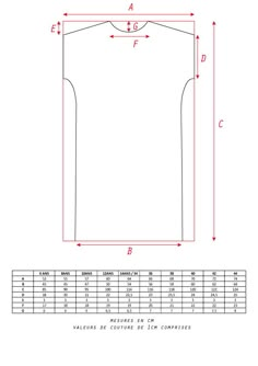 the size and measurements for a t - shirt