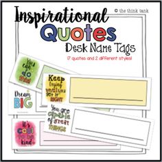 inspirational quote tags with the words inspirational quotes on them and different sayings to describe