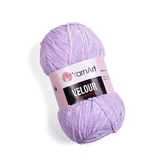 a ball of yarn that is purple and has the word velour written on it