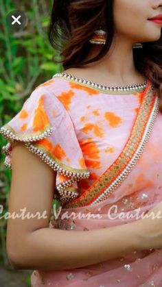 Sari Blouse Sleeves Design, Self Saree Blouse Design, Fancy Blouse Designs Fashion Wear, Dresses Neck Designs Latest, Ruffle Sleeve Blouse Designs, Blouse Design Fancy, New Pattern Blouse Design Back Neck, Fancy Designer Blouse Patterns, Hand Blouse Designs Latest