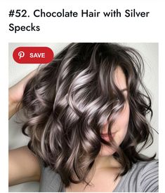 Gray Hair With Brown Lowlights, Gray Blending Hair, Highlights To Blend Gray Hair Brunettes, Gray Highlights On Dark Hair, Grey Hair Transformation, Hair Highlights And Lowlights, Hair Silver, Silver Highlights