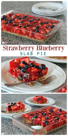 strawberry blueberry slab pie is ready to be eaten