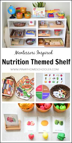 an assortment of food and crafts for children to play with