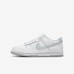 (GS) Nike Dunk Low 'White / Pure Platinum' (2022) DH9765-102 - SOLE SERIOUSS (1) Sneakers For Kids, Kids Footwear, Nike Model, Nike Models, Clean Shoes, Grade School, Nike Dunk Low, Dunk Low, Kids Sneakers