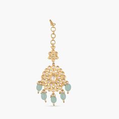 Yovana Kundan Bridal Set Pre Bridal, Buy Jewellery Online, Jhumki Earrings, Maang Tikka, Indian Jewellery Design, Traditional Earrings, Kundan Earrings, Indian Earrings, Green Beads