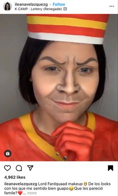 Shrek Jr Makeup, Pinocchio Makeup Shrek, Lord Farquaad Makeup, Lord Farquaad Aesthetic, Shrek The Musical Makeup, Shrek Makeup Ideas, Pre Shower Makeup Ideas Funny, Shrek Face Paint, Halloween Makeup Costumes