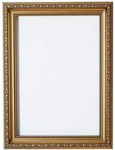 an ornate gold frame on a white background