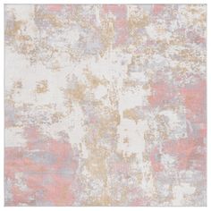 an area rug with different colors and patterns on it, including pinks, greys,