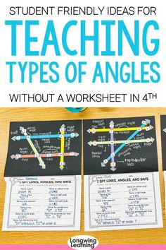 two pictures with the text teaching types of angles without a worksheet in each