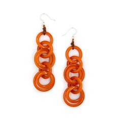 Olivia Earrings-Orange-Tagua by Soraya Cedeno Tagua Jewelry, Tagua Nuts, Organic Vegetables, Ear Wires, Ecuador, Business Casual, Nuts, Everyday Wear, Color