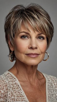 Stylish Short Hairstyles for Women Over 50 Hairstyles 2024, Hairstyles For Women Over 50, Cute Haircuts, Hair 2024, Very Short Hair, Textured Waves, Women Over 50