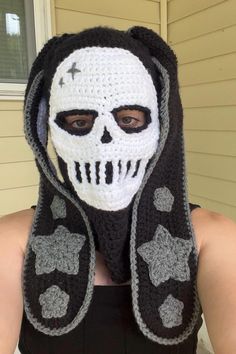 Crocheted Bunny Ear Balaclava//black, white, grey -hand crocheted by me -fits head circumferences of 21-23 inches -made with acrylic yarn  -washing instructions: wash on delicate in a mesh laundry bag, tumble dry -balaclava is washed before it is shipped out.  My social media  Ig: lauracrochets_llc Please feel free to message me with any questions or commissions <3 Bunny Ear Balaclava, Skull Balaclava, Concert Wear, Crochet Skull, Mesh Laundry Bags, Crochet Bunny, Bunny Ears, Alternative Girls, Bunny Ear