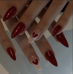 Cherry Wine Nails, Cherry Wine, Nails Prom, Going Viral, Nails 2024, Heart Nails