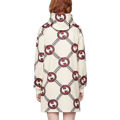 (WMNS) GUCCI Interlocking G technical jersey dress 'White Red' 681269-XJD1H-9118 Jersey Dress, Dress White, White Dress, Gucci, Red, White