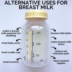 an image of a bottle labeled with instructions on how to use breast milk for breastfeeding