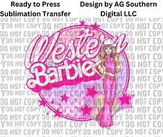 a girl in pink dress and cowboy hat with the words, ready to press sublimtion