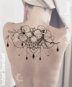 Tattoo Design Mandala, Feminine Shoulder Tattoos, Tattoo Design For Women, Printable Stencil, Printable Tattoos, Orchid Tattoo, Star Tattoo Designs, Stencils Printables, Design Mandala