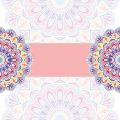 an ornate pattern with pink and blue colors