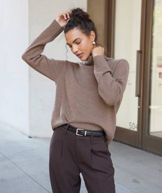 The Hygge Nancy Meyers Kitchen, Fairy Grandmother, New Jeans Top, Taupe Sweater, Classic Belt, Nancy Meyers, Uptown Girl, Fun Pants, Cashmere Turtleneck