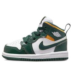 Air Jordan 1 Mid TD Infant/Toddler Shoes Baby Boy Clothes Nike, Jordan Aj 1 Mid, Baby Jordans, Jordan Shoes Girls, Nike Air Jordan 1 Mid, Cute Black Guys, Princess Shoes, Baby Sneakers