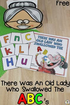 there was an old lady who swallowed the abc's with this free printable