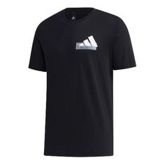 Adidas Mh Gfx T Bos logo Printing Sports Round Neck Short Sleeve Black GH4419 (Men's) Adidas Activewear With Three Stripes For Sports Events, Adidas Activewear For Sports Events With Three Stripes, Adidas Cotton Activewear For Sports, Athleisure Sports T-shirt With Logo, Sports Logo T-shirt In Athleisure Style, Athleisure T-shirt With Sports Logo, Black Gym T-shirt With Three Stripes Branding, Black Three Stripes Gym T-shirt, Adidas Athleisure Activewear With Graphic Print