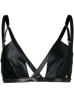 Black Nylon Bra With Straps, Elegant Strappy Bra With Removable Pads, Elegant Strappy Top With Built-in Bra, Triangle Top Nylon Bra With Removable Pads, Nylon Triangle Top Bra With Removable Pads, Elegant Fitted Straps For Night Out, Elegant Bra With Removable Pads For Night Out, Adjustable Straps Triangle Top For Night Out, Chic Triangle Top Bra With Straps