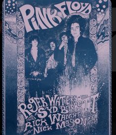 an old concert poster for the pink floyd band