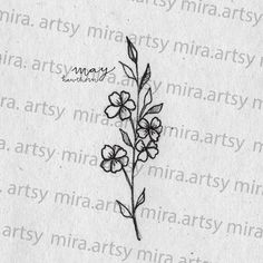 a drawing of some flowers on top of a piece of paper with words written in it