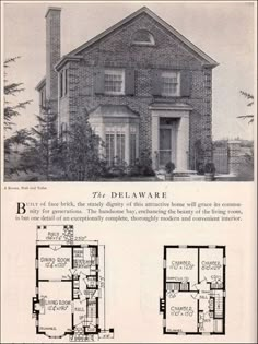 an old brick house with three floors and two story windows in the front, and second floor