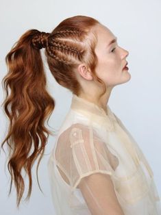 Fantasy Ponytail, Ponytail Tips, Ancient Egyptian Hairstyles, Editorial Hairstyles, Hair Styles For School, Braid Pony, Egyptian Hairstyles, Hear Style, Chic Ponytail