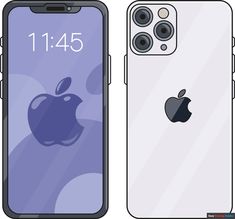 an iphone case is shown with the front and back sides