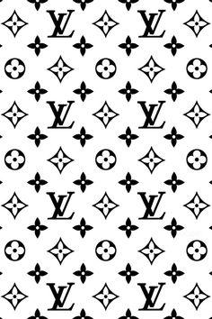 the louis vuitton pattern is shown in black and white on a white background