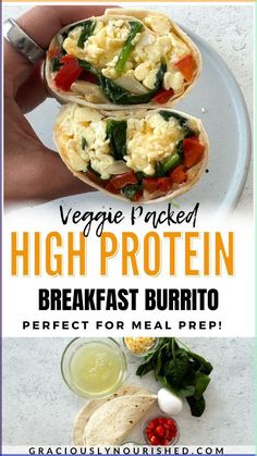 Looking for an easy way to enjoy a high protein breakfast burrito that fits your vegetarian lifestyle? This vegetarian breakfast burrito recipe is a perfect solution for busy mornings when you need something healthy and filling. Packed with protein from egg, egg whites, cheese, and the tortilla, it’s ideal for meal prep and makes your mornings stress-free. Click to learn how to whip up these high protein vegetarian breakfast burritos and keep your energy up throughout the day! Burrito Recipe Vegetarian, Protein Breakfast Burrito, High Protein Breakfast Burrito, Vegetarian Breakfast Burrito, Easy Breakfast Burrito Recipe, High Protein Vegetarian Breakfast, Protein Vegan Meals, High Protein Vegan Meals, Breakfast Burrito Recipe