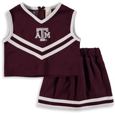 The young Texas A&M Aggies fan in your life will illuminate any room they enter with their vehement team passion when they slip on this charismatic two-piece cheer set!The young Texas A&M Aggies fan in your life will illuminate any room they enter with their vehement team passion when they slip on this charismatic two-piece cheer set!PRODUCT FEATURESSleevelessBrand: Little KingOfficially licensedMachine wash, tumble dry lowImportedV-neckTwo-piece setMaterial: 100% PolyesterEmbroidered graphicsSu Big Girl Dresses, Mississippi State Bulldogs, Cheer Outfits, Texas A&m, Girls Toddler, Sporty Style, Mississippi, Toddler Girl