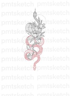 a drawing of a snake with flowers on it's back and the words,